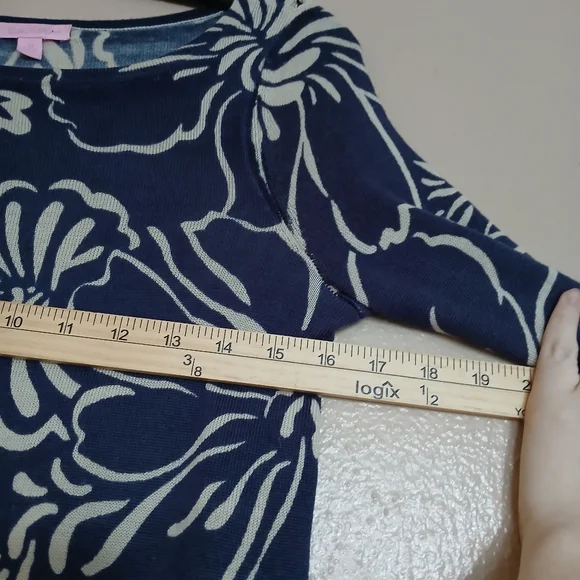 Lilly Pulitzer Sweater Dress XS Merino WoolKnit Floral Coastal Preppy‎ Cozy